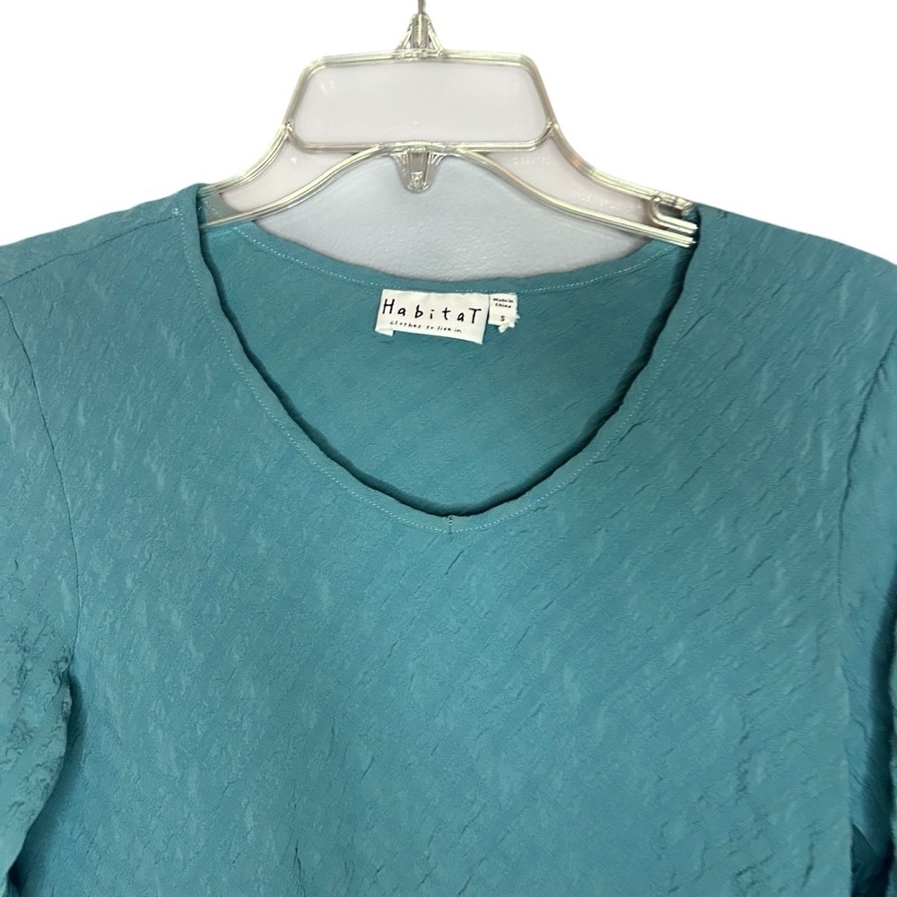 Habitat Teal Textured Long Sleeve Top size small - Picture 9 of 11